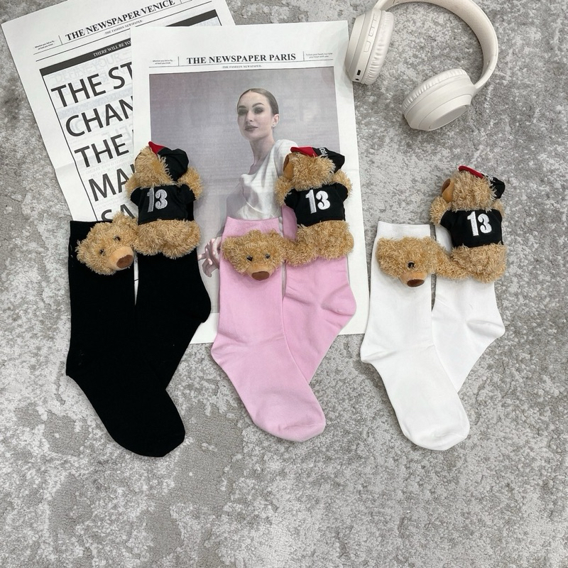Tất gấu mũ đỏ - gấu có thể tháo dời