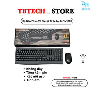 Bộ Bàn Phím Và Chuột Tĩnh Âm MONSTER Không Dây 2.4GHz Độ Phân Giải 1600DPI Phiên Bản 2023 SK20 DOSUHO