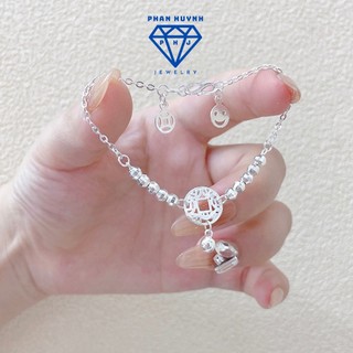  Lắc tay bạc nữ kim tiền vòng tay bạc trái tim vô cực 4 lá bạc 925 PHAN HUYNH JEWELRY 