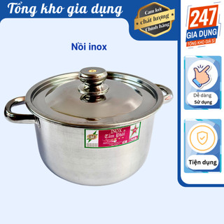 Nồi inox dày, nồi nấu ăn inox cao cấp nhiều size từ 18 đến 30cm