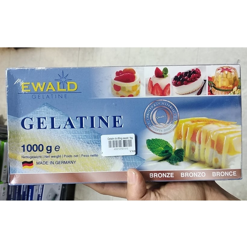 Gelatin Ewald dạng lá Gelatin giúp làm đông bánh kẹo (3~4g/lá)