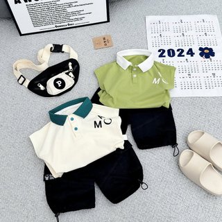  Bộ AMO chất mềm mát gồm quần vào sát nách có cổ cho bé trai từ 8-28Kg B40