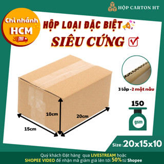 Combo 100 hộp carton đóng hàng 20x15x10 đựng phụ kiện, mỹ phẩm, đồ gia dụng tiện lợi