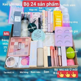 Bộ sản phẩm 24 món m6 trang điểm/set trang điểm/ combo makuep đầy đủ cơ bản từ a-z đi chơi đi tiệc