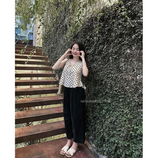 Áo chấm bi nơ nhỏ L1