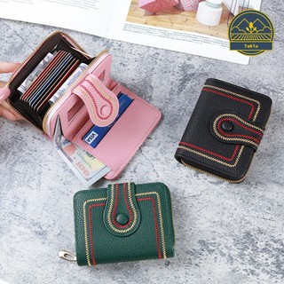 Ví nữ mini cầm tay nhiều ngăn khoá bấm khoá kéo cute chất liệu da pu takiustore vn19