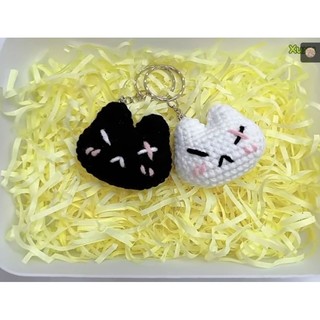 Móc khoá đôi Bunny mặt sẹo cute handmade len