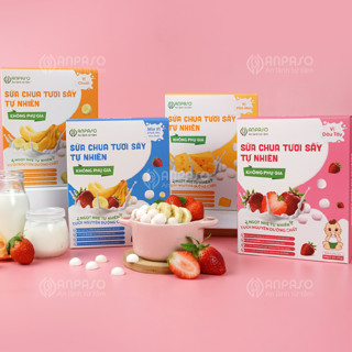 Sữa chua khô sấy lạnh Anpaso ít đường lợi khuẩn cho bé không chứa chất bảo quản, Sữa chua ăn dặm cho bé từ 8 tháng
