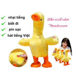 [Loại sạc] Vịt nhại giọng biết nói biết đi biết hát - Vịt vàng poka bông nhại tiếng kêu quạc quạc vui nhộn