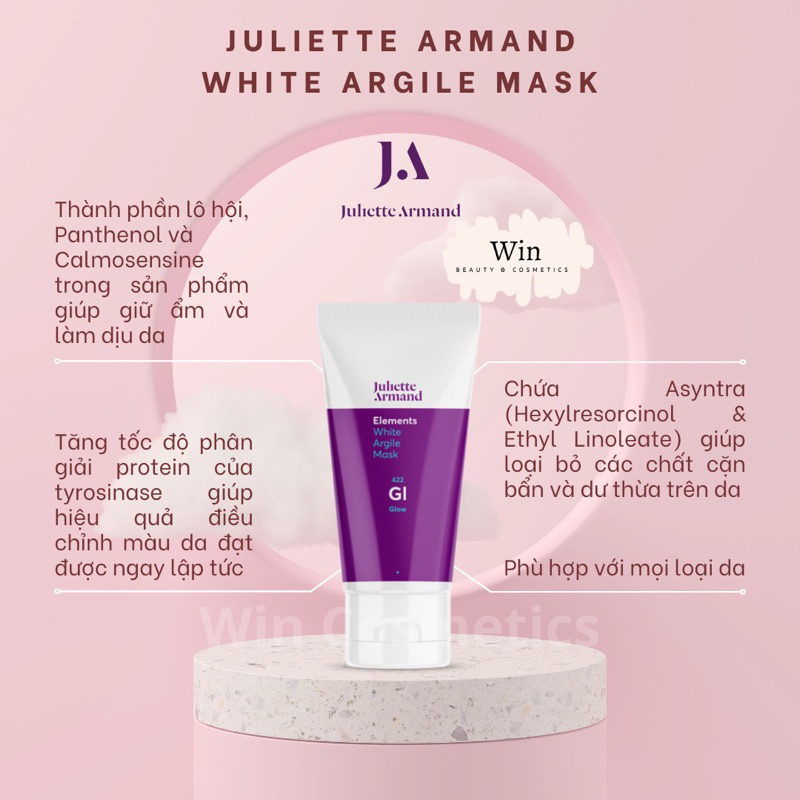 [Hàng Cty] Mặt Nạ Juliette Armand WHITE ARGILE MASK - Wincosmetic