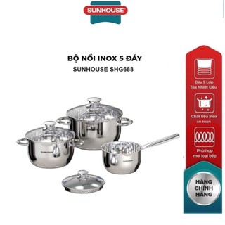 Bộ nồi inox 5 đáy sunhouse shg688