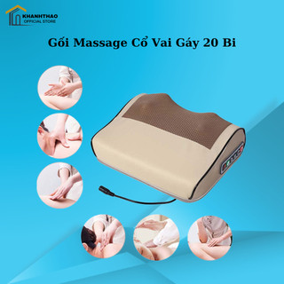 Gối massage cổ vai gáy, máy massage hồng ngoại 16 - 20 bi cao cấp mẫu mới 2023 - K209