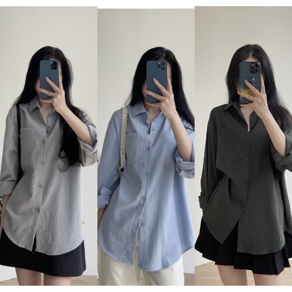 Áo sơ mi form rộng(SƠ MI ĐŨI) công sở tay dài CAMA STORE M1483