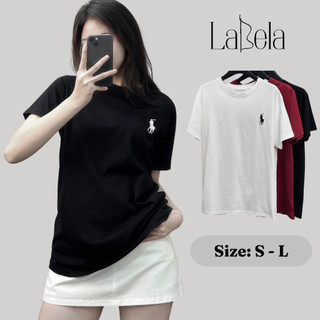 Áo phông thêu hình ngựa bigsize labela, áo thun cộc tay thêu basic 267