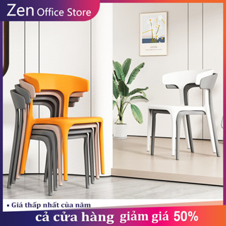 ZEN Ghế Nhựa Thiết Kế Tối Giản Hiện Đại Có Đệm Tựa Tay Và Tựa Lưng Ngồi Quán Cafe Nhà Hàng Hội Nghị