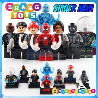 Đồ chơi Xếp hình Spider-Man Far From Home Mysterio Peter Parker Nick Fury Happy Hogan Hydro Man Minifigures Xinh X0249
