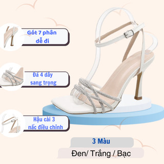 Giày cao gót quai đá đan siêu xinh gót nhọn 7 phân