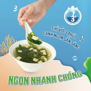 Canh rong biển ăn liền hộp 10 gói canh dưỡng sinh rong biển ăn chay
