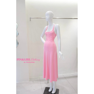 𝐏𝐢𝐧𝐤𝐆𝐢𝐫𝐥 𝐂𝐥𝐨𝐭𝐡𝐢𝐧𝐠_Đầm maxi cổ yếm nhún eo basic ( Ảnh thật chính chủ)
