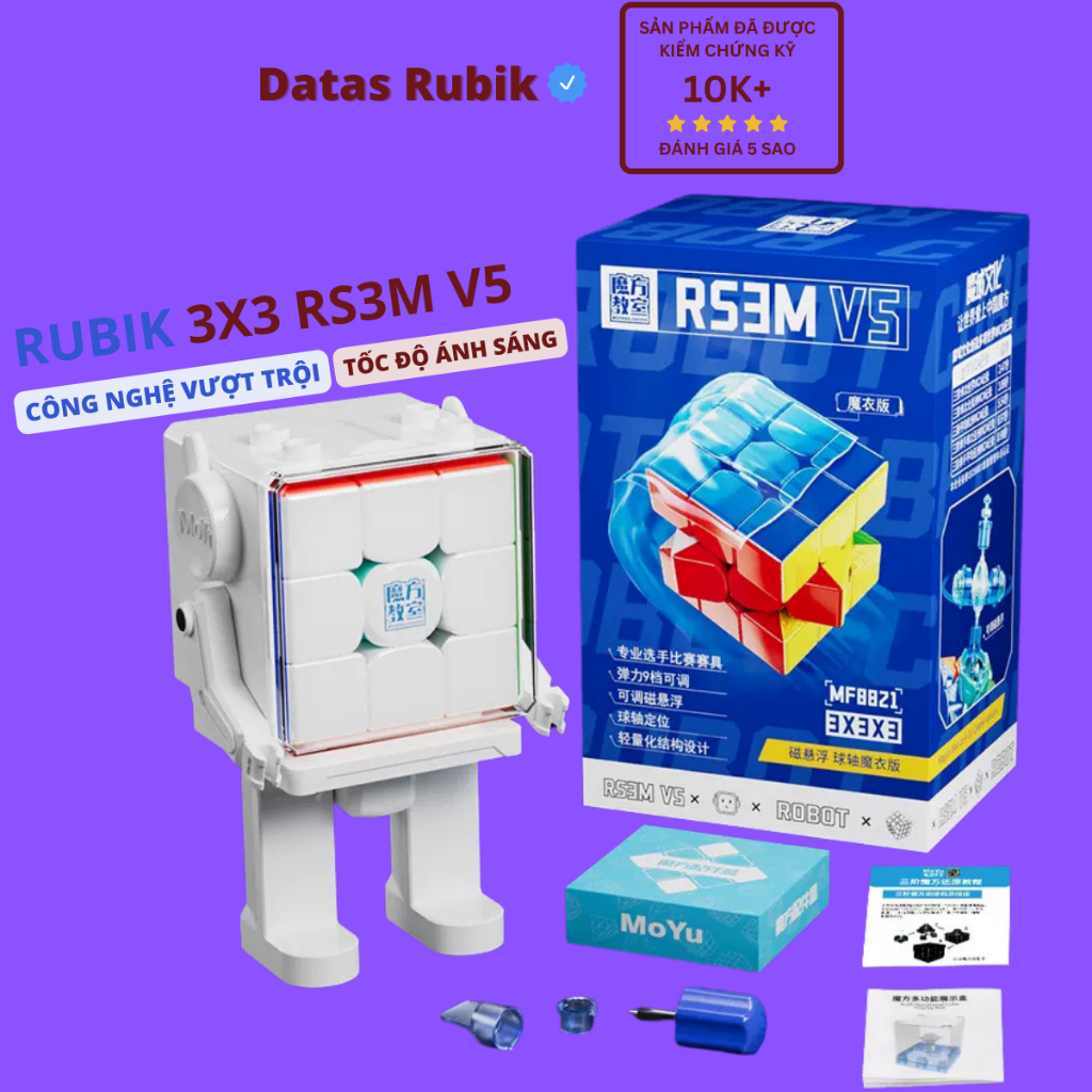 Rubik 3x3 MoYu RS3M V5 RS3 M 3x3 Magnetic  UV Rubic 3 Tầng Cao Cấp Nam Châm Đồ Chơi Trí Tuệ