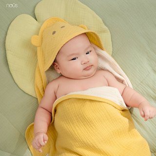 Chăn ủ nous chất xô muslin siêu mềm & thoáng khí, bảo vệ làn da bé sơ sinh, ủ choàng nous