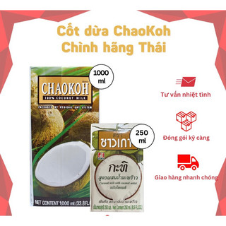 Nước cốt dừa chaokoh hộp 250ml - 1 lít thái lan