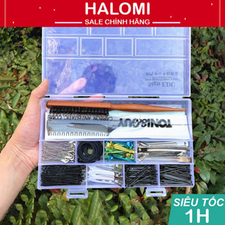 Hộp nhựa đựng ghim kẹp tóc 9 ngăn nhựa cứng siêu bền tiện lợi cho thợ makeup