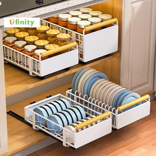 Lifinity Kệ Để Đồ Tủ Bếp Đa Năng, Kệ Bát Đĩa Có Ray Trượt, Sơn Tĩnh Điện
