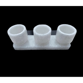 Bộ 3 ly nước thờ cúng đá trắng tự nhiên