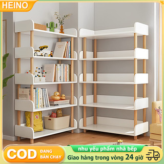 Heino kệ sách gỗ đa năng nhiều tầng kệ để đồ decor đa năng không gian lưu trữ lớn kệ góc tường gỗ
