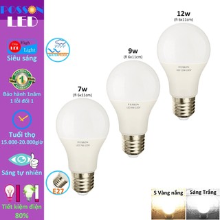 10 Bóng đèn Led tròn 7w 9w 12w chống nước mưa ngoài trời siêu sáng tiết kiệm điện as vàng trắng E27 LB-7912x