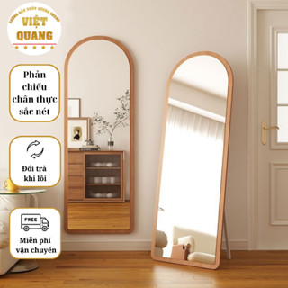 Gương soi toàn thân khung viền gỗ tự nhiên, kiểu dáng vòm - oval, sang trọng,  KT : 50x115, 50x150, 60x160