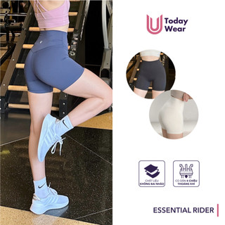 Quần tập gym yoga lửng dáng biker ngắn thể thao Essential Rider lưng cao nâng vòng 3 Today U Wear