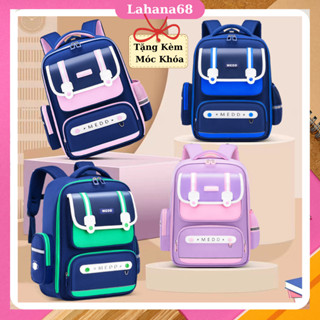Balo Chống Gù Tiểu Học, Cặp Sách Cho Bé Trai Gái Siêu Nhẹ Chống Nước, Ba lô cấp 1 Tặng Móc Khóa HS04