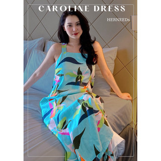 Đầm maxi suông hoa mùa hè đi biển Caroline Dress by HERNEEDs