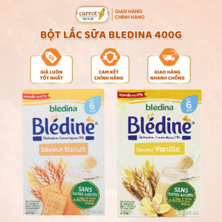 Bột ngũ cốc lắc sữa bledina pháp hộp 400g cho bé từ 6m+, bột ăn dặm bledina