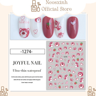 Sticker Dán Móng Tay Lotso Gấu Dâu Joyful Nail - Hình Dán Móng - Neosxinh Nails