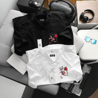   bigsizemen  Áo sơ mi tay ngắn in hình đẹp thời trang bigsize nam cỡ đại 70- 140kg 