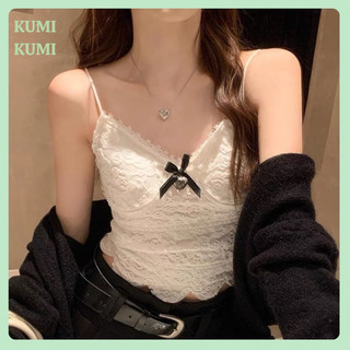 Sẵn mút- áo 2 dây ren phối nơ xinh xắn qccc