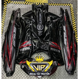 Dàn áo xe Sirius 50/110cc màu Đen Nhựa ABS cao cấp Tặng Tem PVC 3 lớp