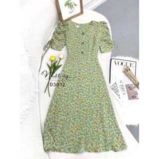 Đầm hoa bigsize Maihouse cổ vuông tay nhún form dáng xoè phù hợp công sở dự tiệc dạo phố nhẹ nhàng thanh lịch - D3012