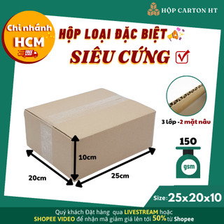 Combo 100 hộp carton đóng hàng 25x20x10 đựng giày dép phụ kiện, mỹ phẩm giá rẻ - Hộp Carton HT