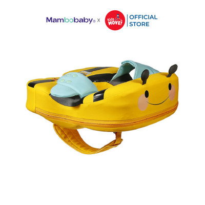 Phao bơi cho bé đeo nách ong vàng Mambobaby chính hãng, chống lật, có mái che, có đũng, vỏ PU cao cấp