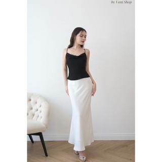 Chân váy lụa dáng dài, chân váy lụa đuôi cá sang trọng quyến rũ cho nữ - vanishop - cv00672