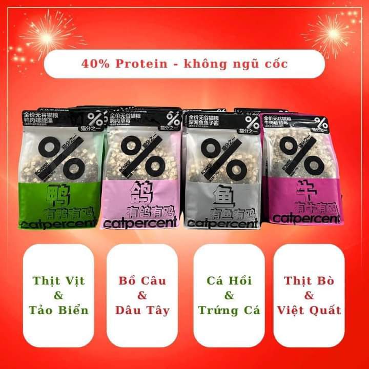 Hạt S/SC/CATPERCENT mix topping cho mèo - Bao 9kg