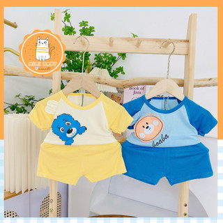 Đồ bộ cộc tay nhiều họa tiết phối tay màu cho bé mặc nhà Mimi Baby shop, MIMI03