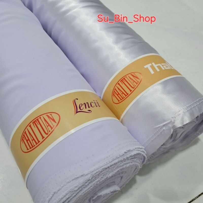 Vải Lụa Thái Tuấn Trắng Xanh May Áo Dài