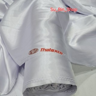 Vải Lụa Thái Tuấn Trắng Xanh May Áo Dài