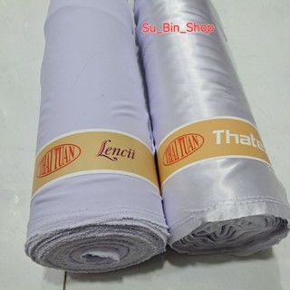 Vải Lụa Thái Tuấn Trắng Xanh May Áo Dài