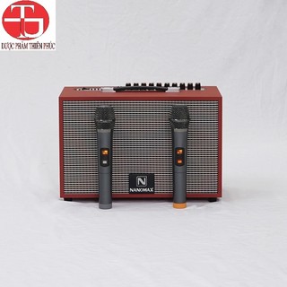 Loa kéo karaoke xách tay nanomax k-01 bass 20cm công suất 120w tặng kèm cặp micro - công ty thiên phúc